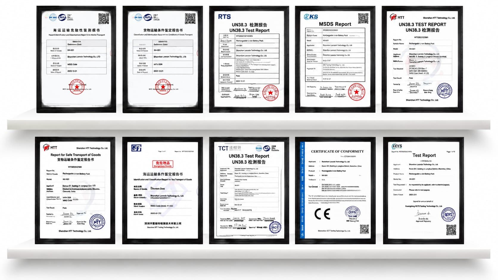 LECOOVO quality and product certification documents