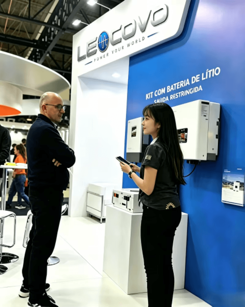LECOOVO staff speaking with visitors at a trade show