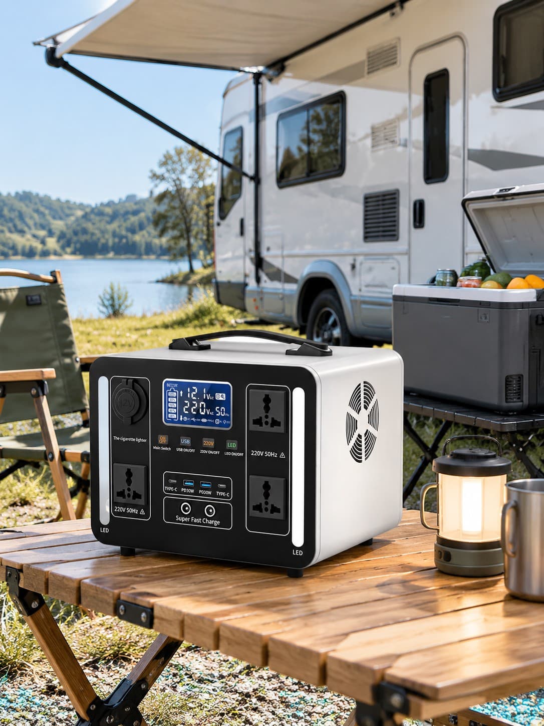 RV and outdoor camping lifestyle powered by portable energy systems