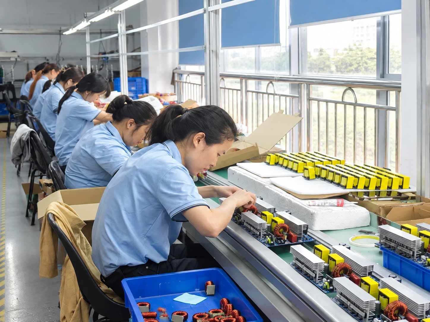 Power electronics production line for inverters and energy storage