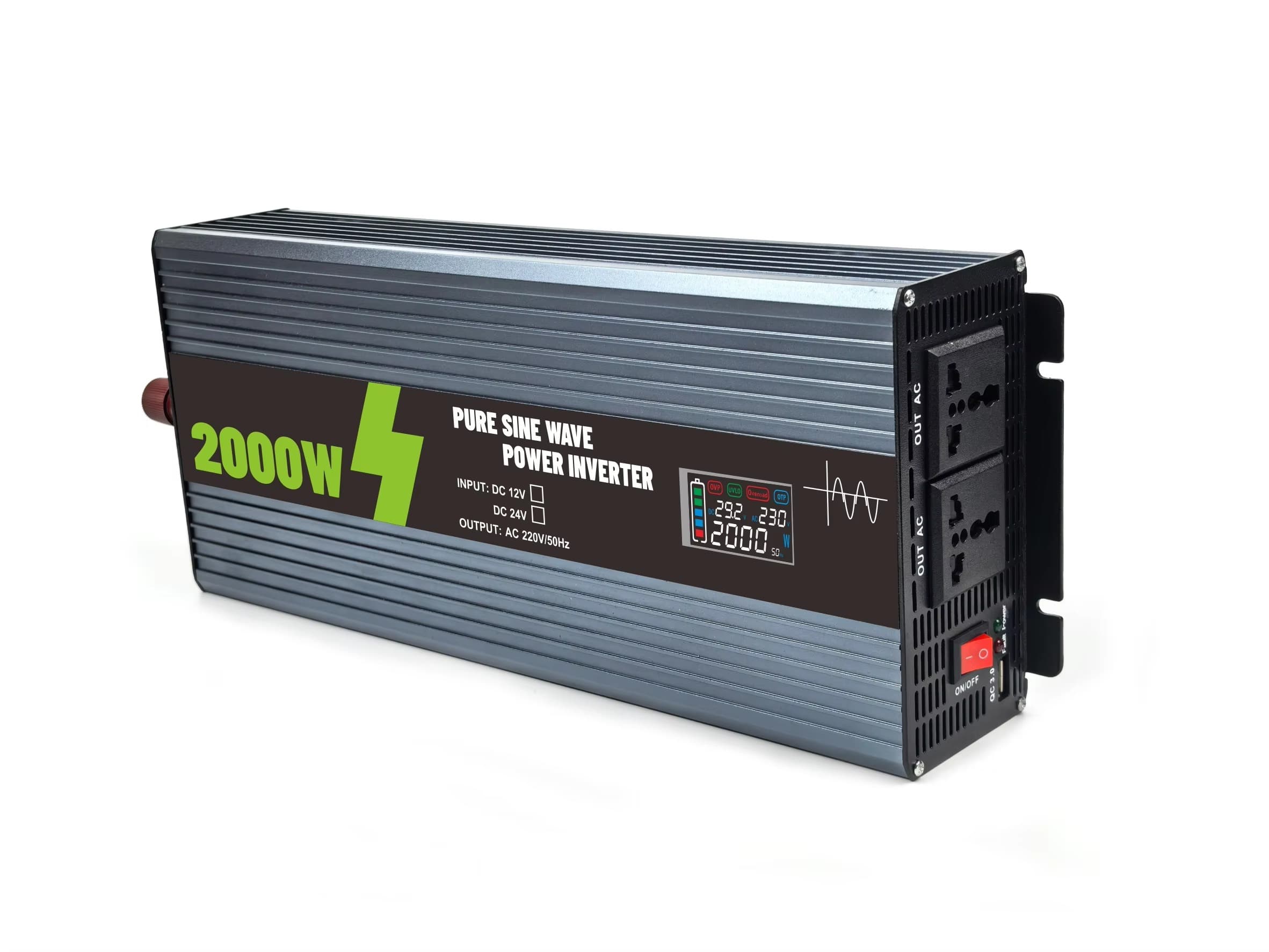 LECOOVO 2000W Pure Sine Wave Power Inverter 12V DC to 220V AC, Off Grid Solar Inverter for Home Emergency RV Camping, LECOOVO 2000W Pure Sine Wave Inverter, 深圳市一能精密科技有限公司