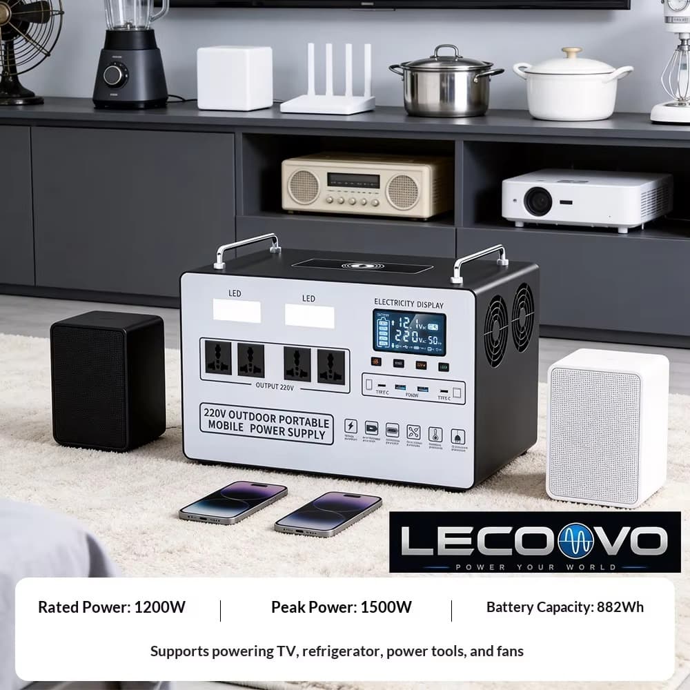 LECOOCO D1200S 1200W Portable Power Station Emergency Energy Storage Suitable for Road Trips and Home Backup, LECOOCO D1200S 1200W Portable Power Station, 深圳市一能精密科技有限公司