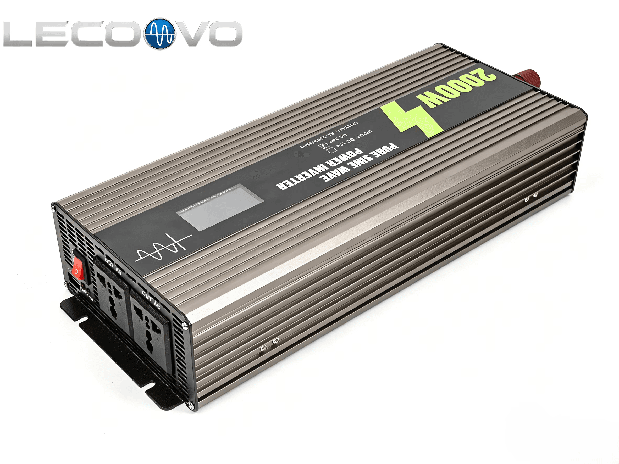 LECOOVO 2000W Pure Sine Wave Power Inverter 12V DC to 220V AC, Off Grid Solar Inverter for Home Emergency RV Camping, LECOOVO 2000W Pure Sine Wave Inverter, 深圳市一能精密科技有限公司