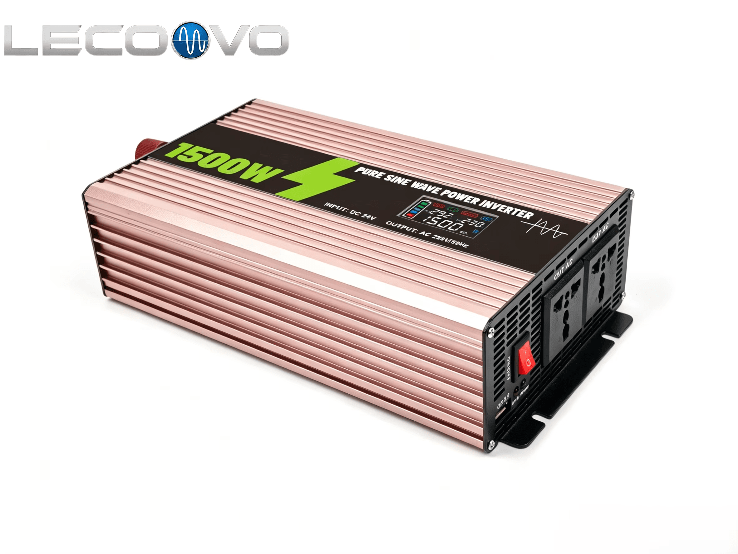 LECOOVO 1500W DC 24V to AC 220V Pure Sine Wave Power Inverter for Car & RV Camping, LECOOVO 1500W Pure Sine Wave Inverter DC 24V to AC 220V, 深圳市一能精密科技有限公司