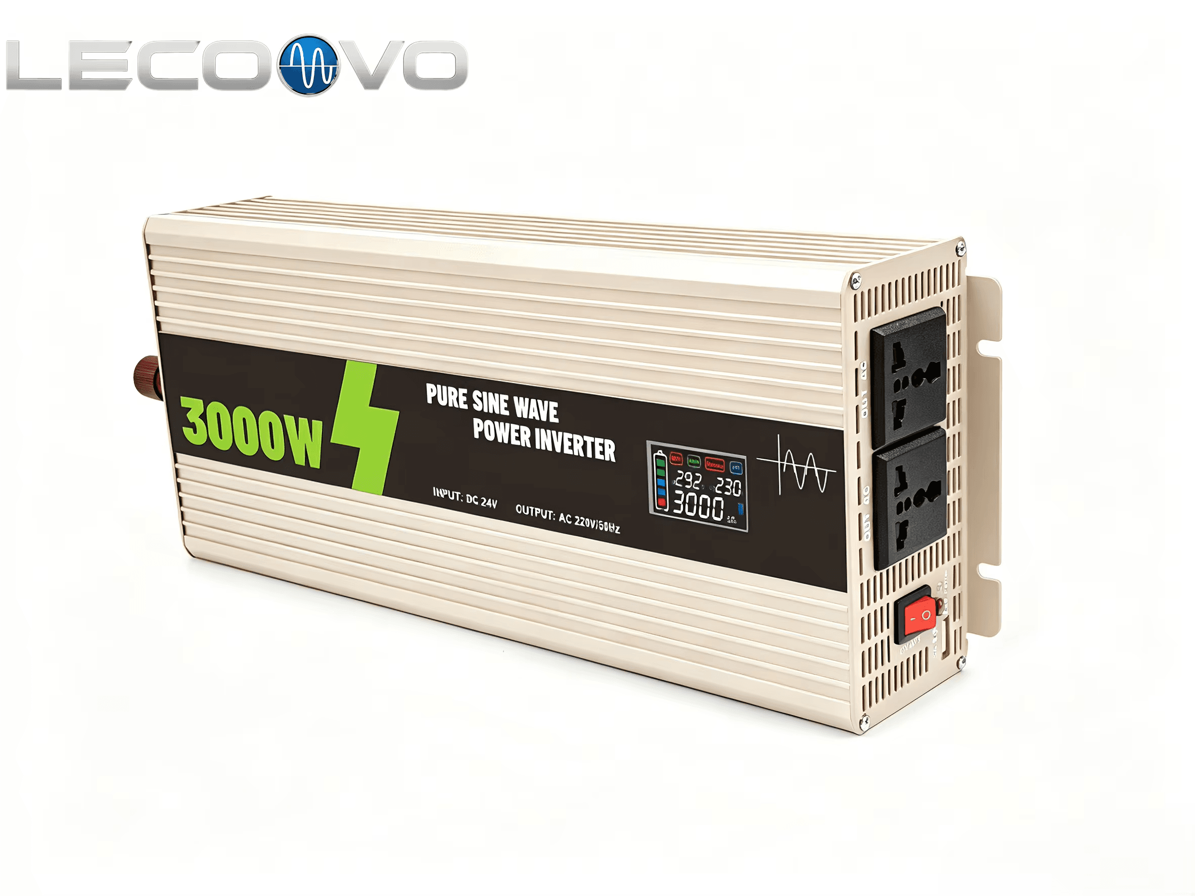 LECOOVO 3000W Pure Sine Wave Inverter DC 24V to AC 220V Off Grid Solar Power Inverter for Home Energy Storage & RV Use, LECOOVO 3000W Pure Sine Wave Inverter 24V to 220V, 深圳市一能精密科技有限公司